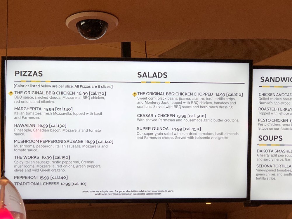 California Pizza Kitchen Menu With Calories Dandk Organizer