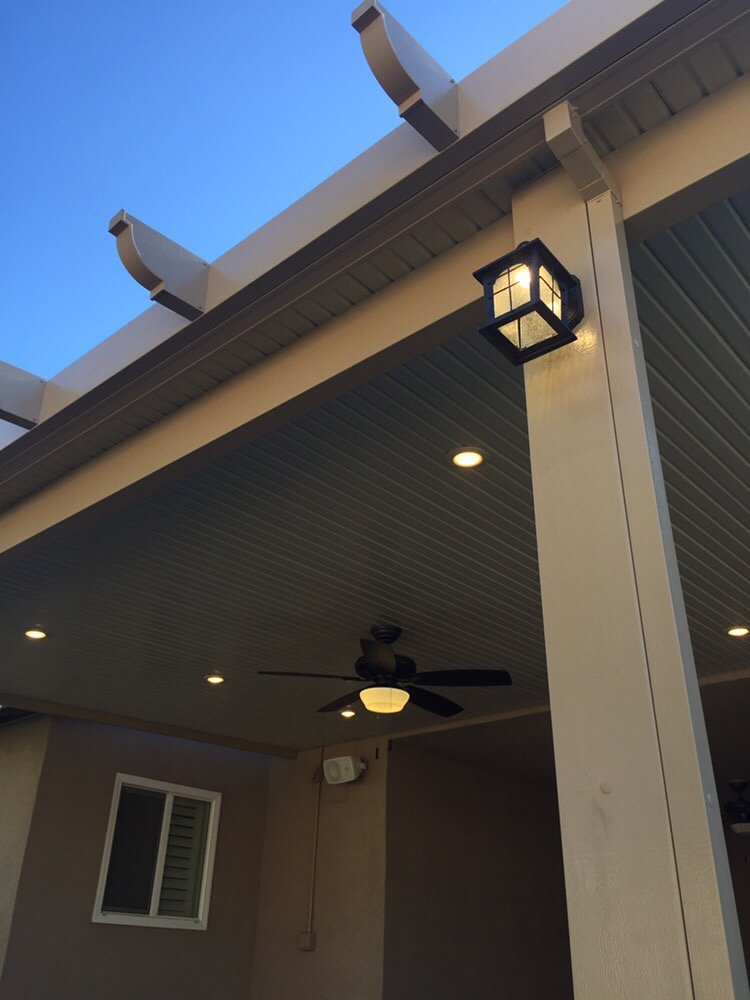 Simple Solid Covered Cover With Post Lights Ceiling Fan And 6 Led Photo Of Above Beyond Patio Covers West Covina Ca United States