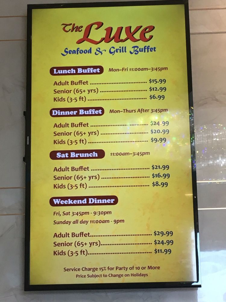 Luxe buffet selling prices : Decatur dmv photo regarding Luxe Buffet Ontario Printable Coupon identify Luxe buffet selling prices : Decatur dmv