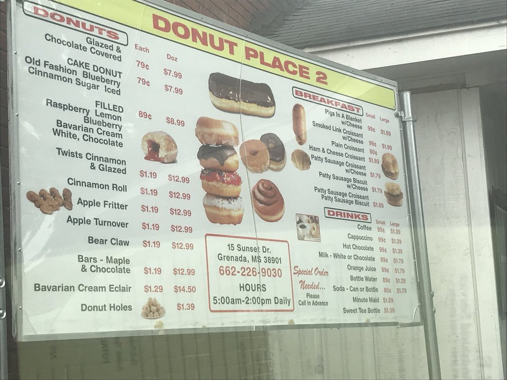 Donut Place 2 Donuts 15 Sunset Dr, Grenada, MS Phone Number Yelp