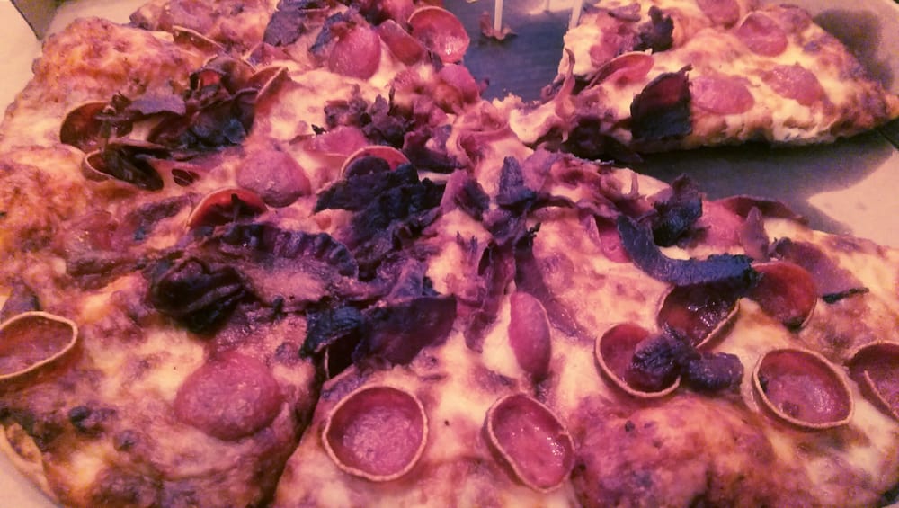 Burnt Bacon Chewy Cheese And Crunchy Pepperoni Courtesy Of The Photo Of Round Table San Francisco Ca United States Burnt Bacon