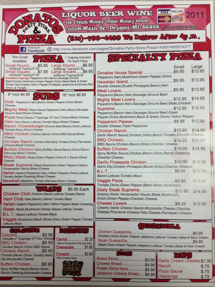 Donatos Party Store Grocery 5508 Main St, Dryden, MI Phone Number