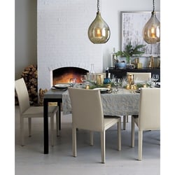 crate barrel dining table parsons concrete steel base furniture natural dark outlet fl tables richmond chicago pendant va lamp troy