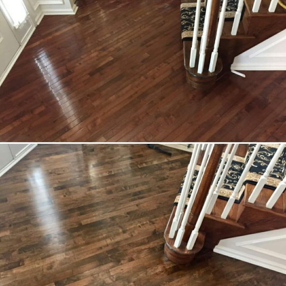 Before And After Stained These Maple Floors Espresso With A Satin Photo Of Dustless Hardwood Floors Collingswood Nj United States Before And After