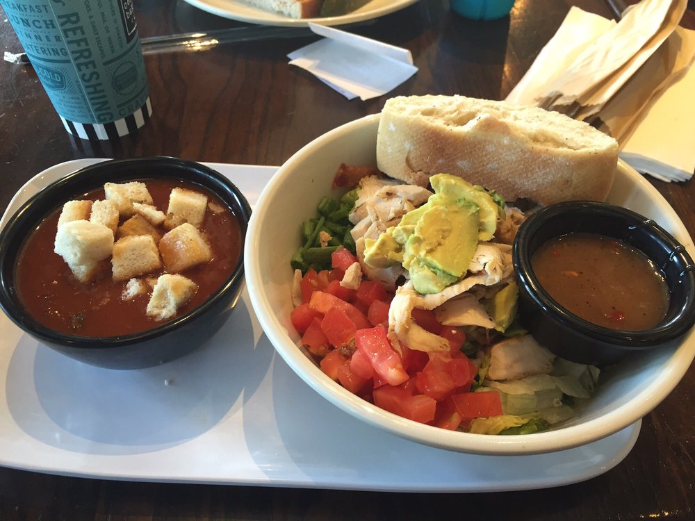 Pick Two Combo With Chopped Salad And Tomato Basil Soup Yelp Photo Of Corner Bakery Cafe Southlake Tx United States Pick Two Combo