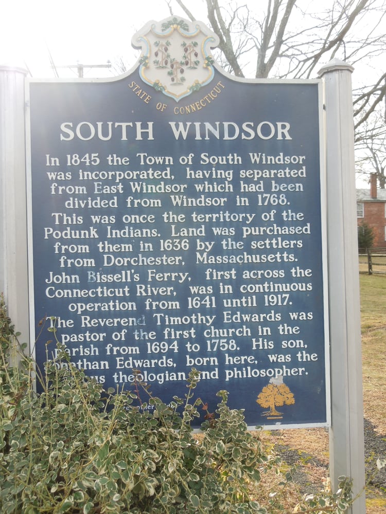 South Windsor Historical Marker Landmarks & Historical Buildings