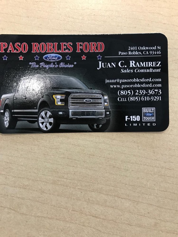 Paso Robles Ford >> My Wonderful Salesman S Card Juan Ramirez Yelp Paso Robles Ford >> My Wonderful Salesman S Card Juan Ramirez Yelp