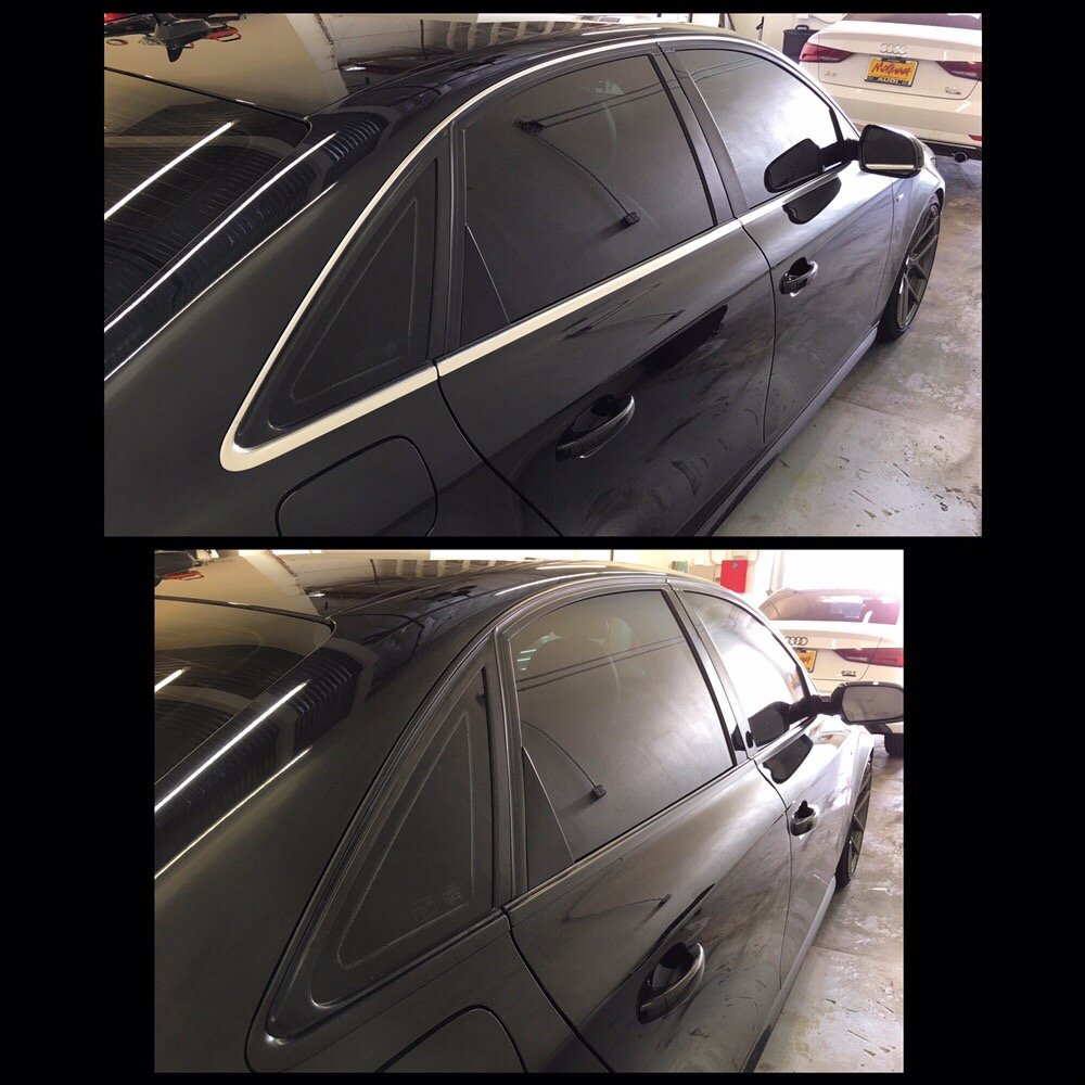 Chrome delete , wrapped in Satin Black vinyl ! Yelp