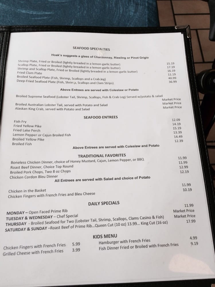 Online Menu of Hoaks Restaurant Restaurant, Hamburg, New York, 14075