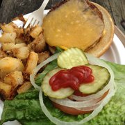 Zeitgeist - San Francisco, CA, United States. Gardenburger and fries