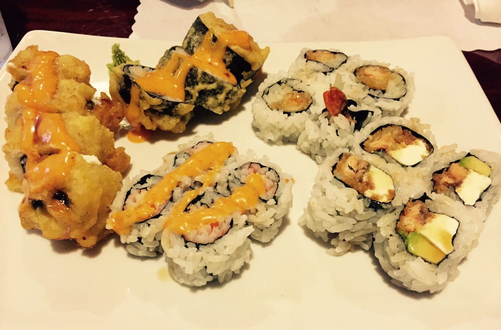 Baymeadows, dynamite, salmon katsu, spicy crabmeat, shrimp tempura roll