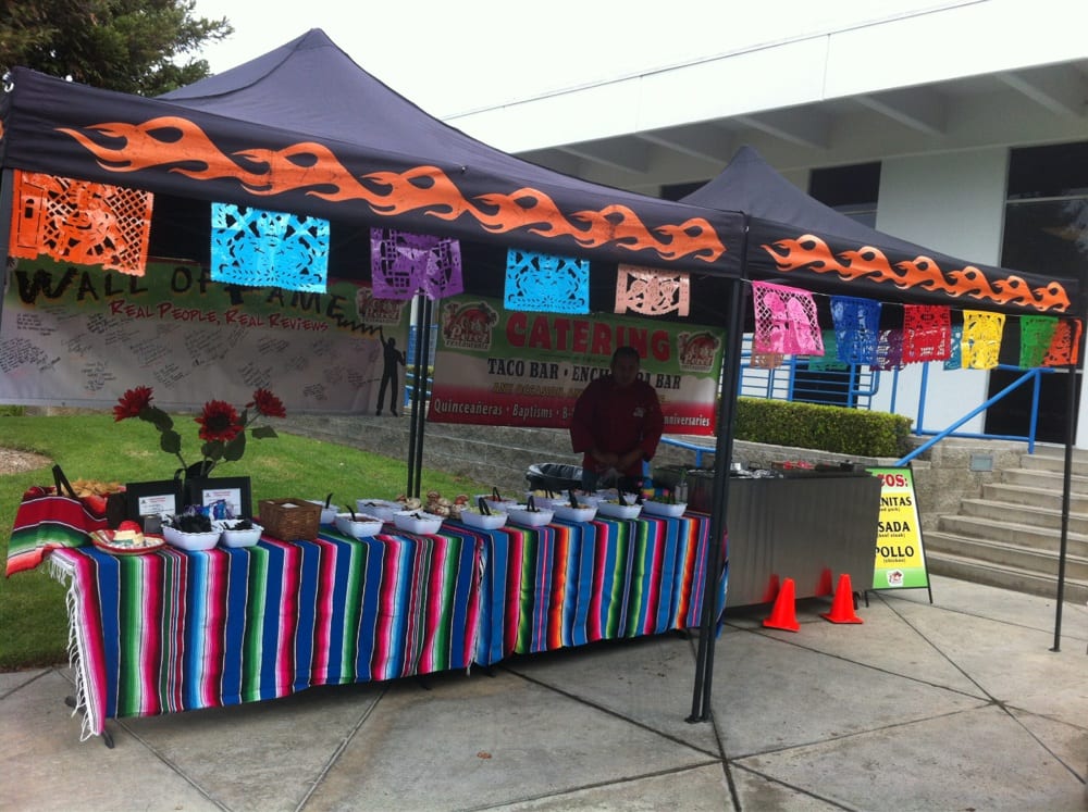 Here is the way they set up for the taquiza (taco bar) at ...