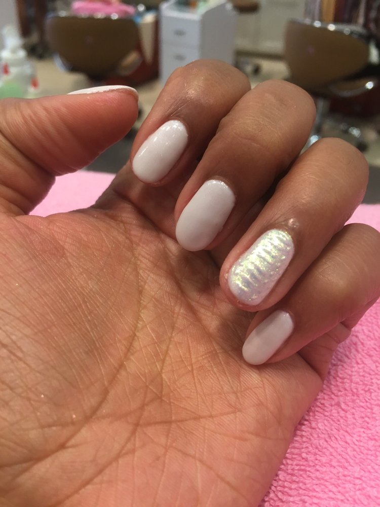 Gel Polish With Gel Snake Design And Unicorn Chrome Powder Yelp