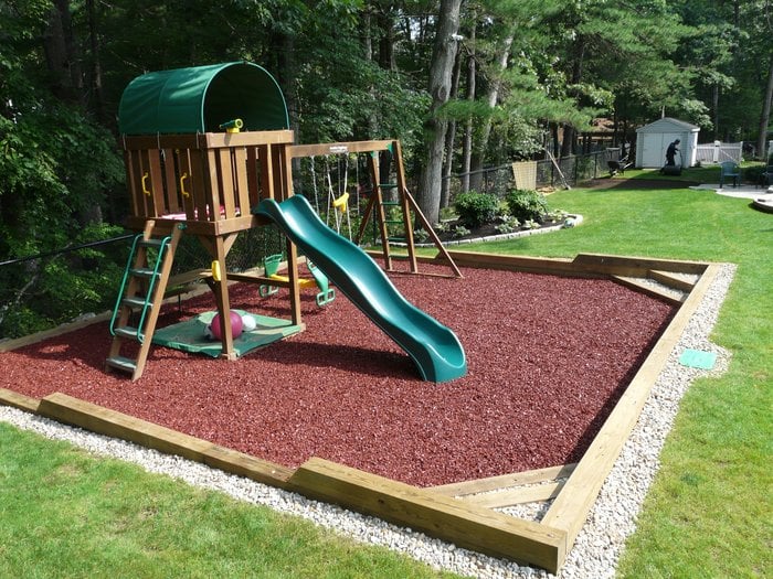 In Ground Custom Playground With Rubber Mulch Yelp Photo Of Done Right Landscape Newton Ma United States In Ground Custom