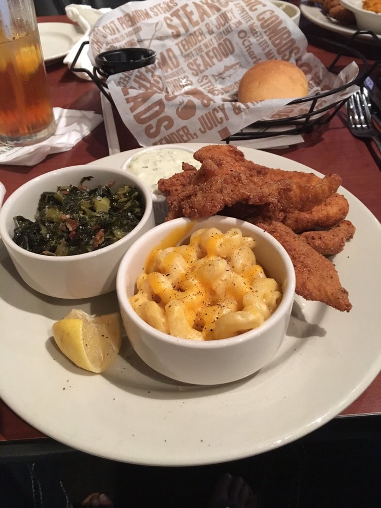 All You Can Eat Catfish Strips Mac N Cheese And Turnip Greens Yelp Photo Of O Charley S Restaurant Bar Memphis Tn United States