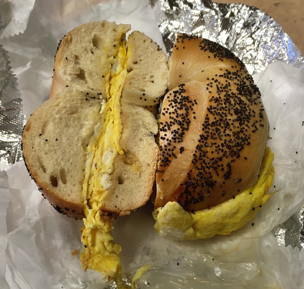 poppyseed bagel w/ 2 eggs Yelp