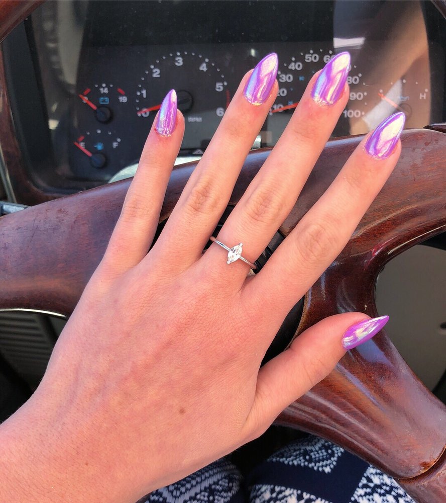 Vee Worked Her Magic Purple Chrome Nails Yelp Photo Of Nail Studio Spa Boca Raton Fl United States