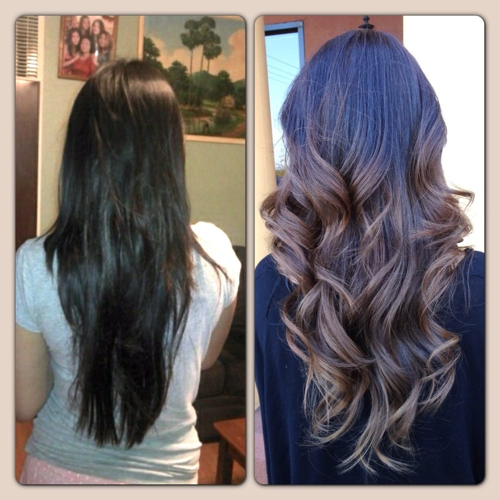 Haircut Before Or After Highlights | before after ombr 233 highlights and layers haircut by Haircut Before Or After Highlights | before after ombr 233 highlights and layers haircut by