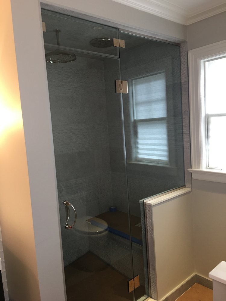 Frameless Steam Unit Door And Notched Panel With Operating Transom 134 Photos For Lighthouse Shower Doors