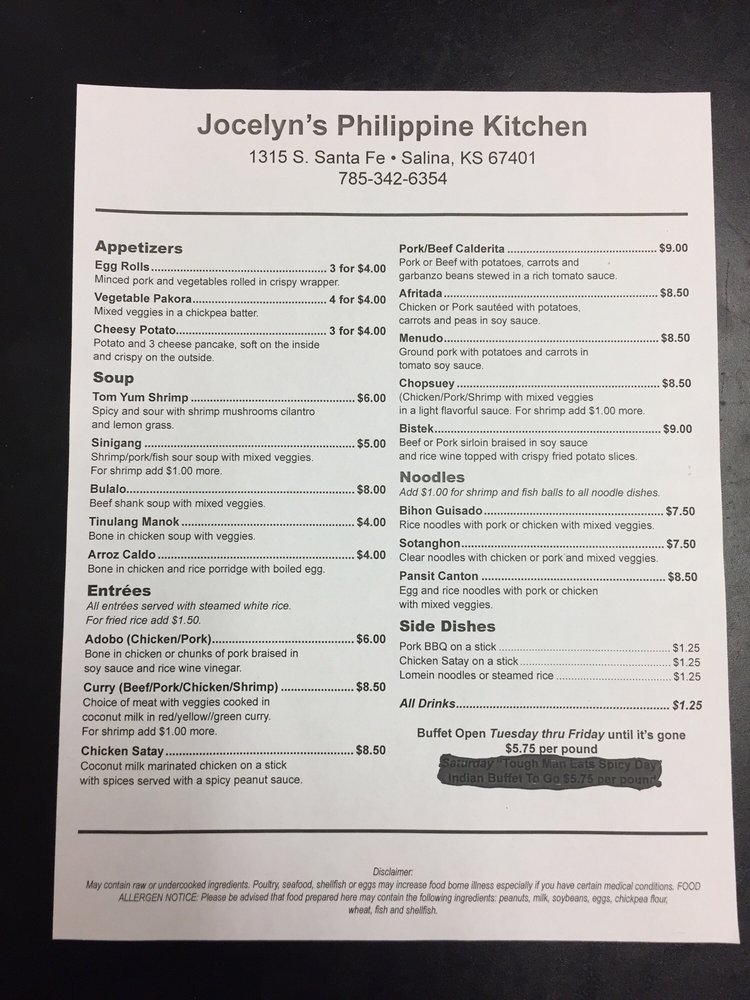 Jocelyn S Philippine Kitchen Salina Ks Jocelyn S Philippine Kitchen Salina Ks