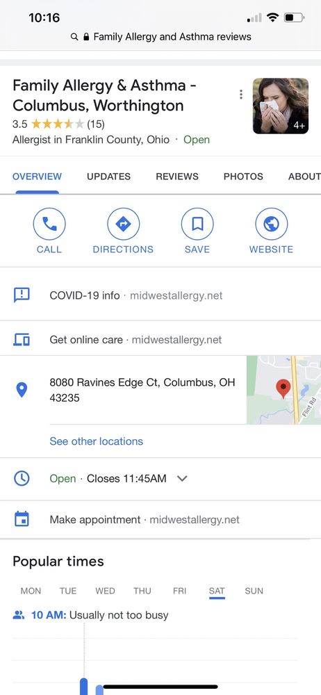 image of business Family Allergy & Asthma - Columbus