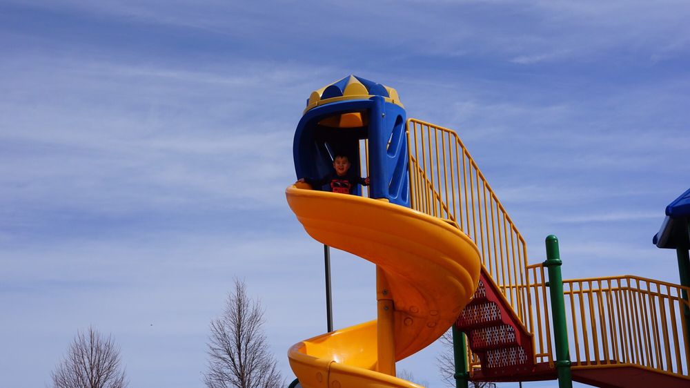 enjoying the swirly slide yelp swirly slide