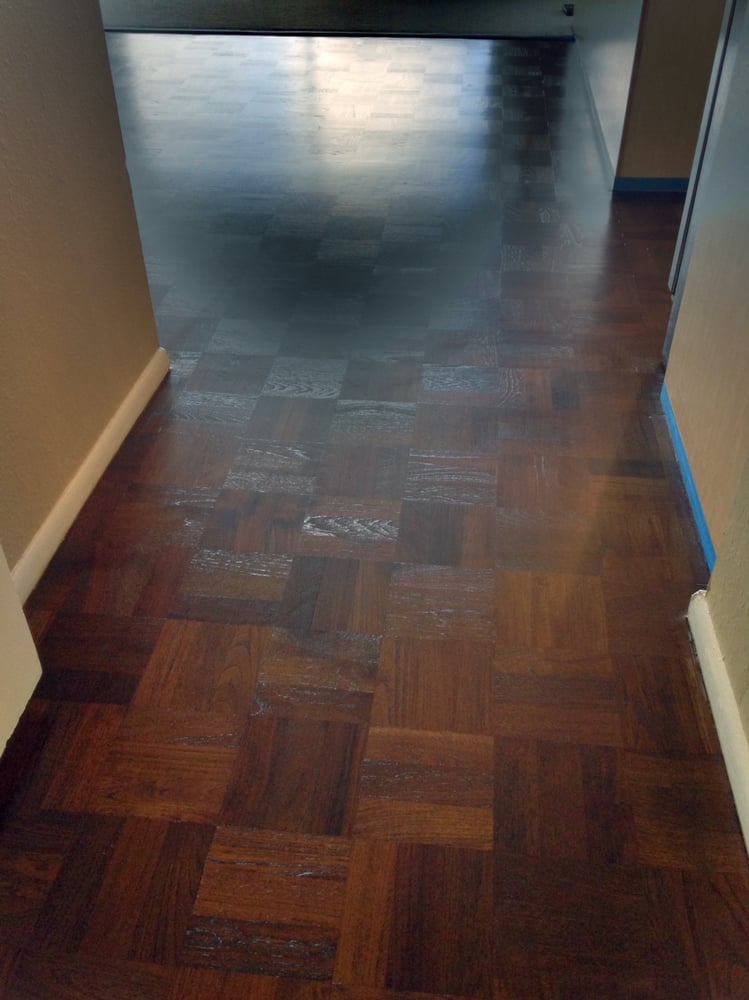 Parquet Floor Sanded And Refinished Stained Dark Oil Based Finish Photo Of Da Vinci Floors Honolulu Hi United States Parquet Floor Sanded