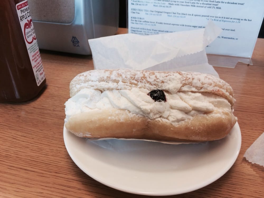 Raspberry Bismark, real cream. Yum! Yelp