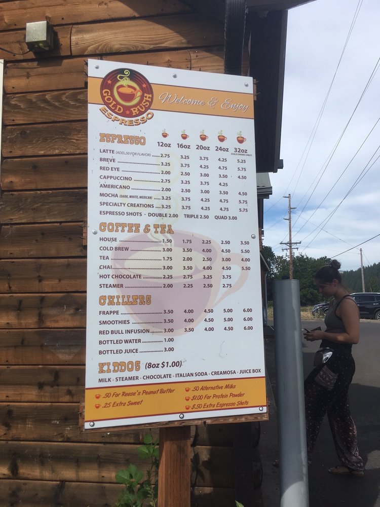 Online Menu Of Gold Rush Espresso Restaurant Cottage Grove