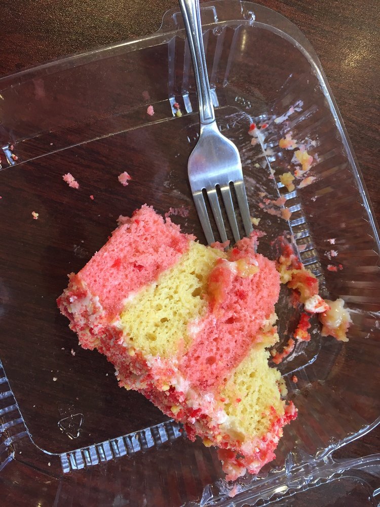 The Strawberry Crunch cake being devoured! Yelp The Strawberry Crunch cake being devoured! Yelp