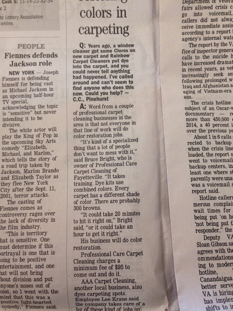 Professional Care Carpet Cleaning