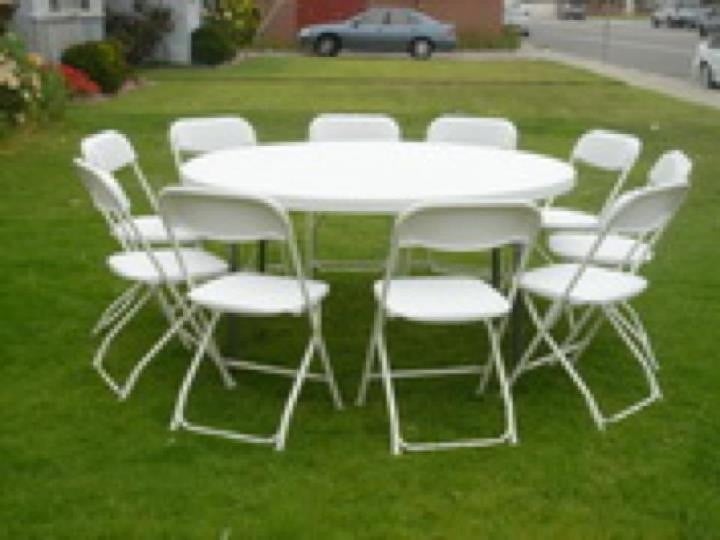 60 Round Table And 10 Plastic Folding Chairs For 19 00 Yelp Photo Of Kjs Party Als Thousand Oaks Ca United States 60