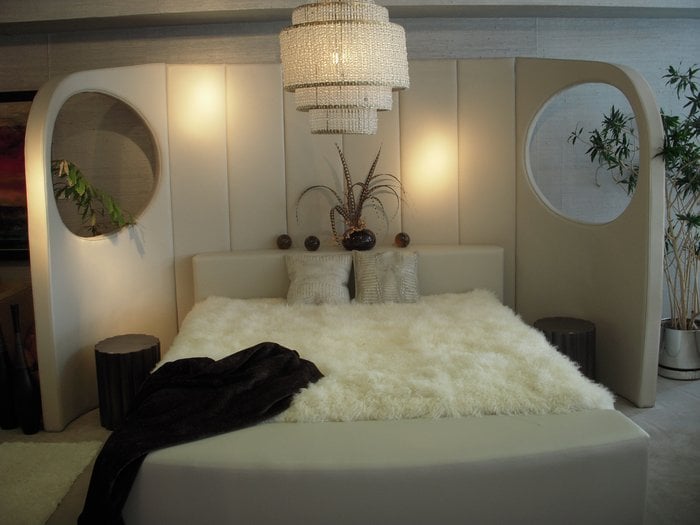 Custom Bed With Tan Leather Upholstery And A 12 Foot Headboard Can Photo Of Huff Furniture Atlanta Ga United States Custom Bed With Tan