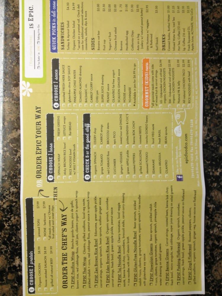 Epic Food Menu Wilmington Nc Epic Food Menu Wilmington Nc