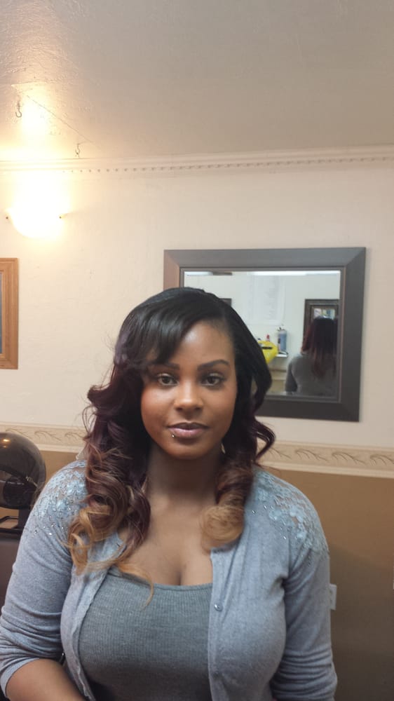 Full Sew In Weave With Leave Out For Side Part With Bang Yelp