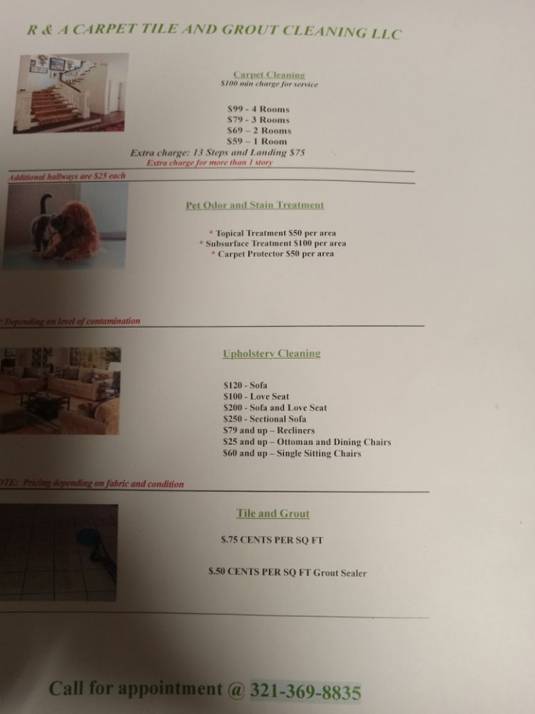 R&A Carpet Tile and Grout Cleaning