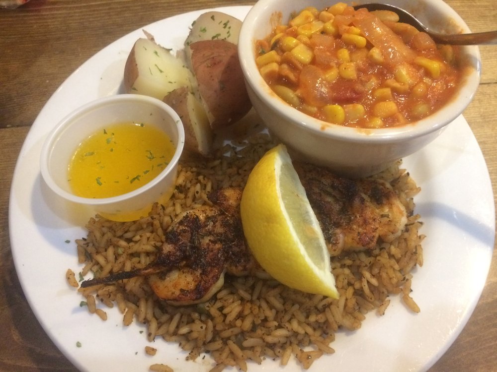 Blackened Shrimp Dirty Rice New Potatoes Succotash Lunch