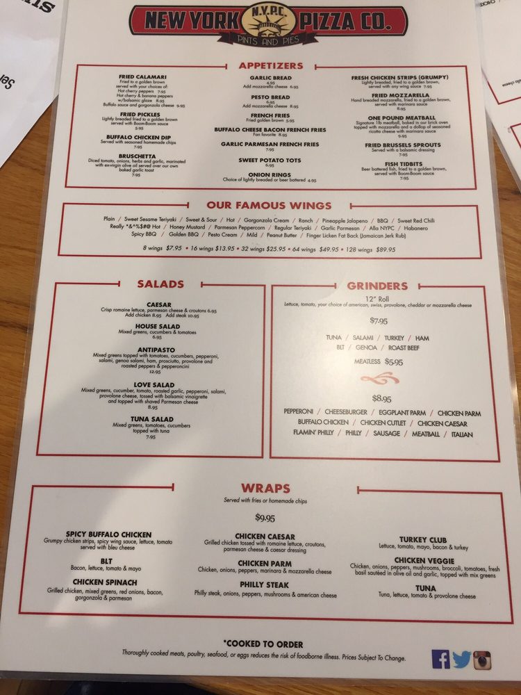 Online Menu of New York Pizza Restaurant, Danielson, Connecticut, 06239