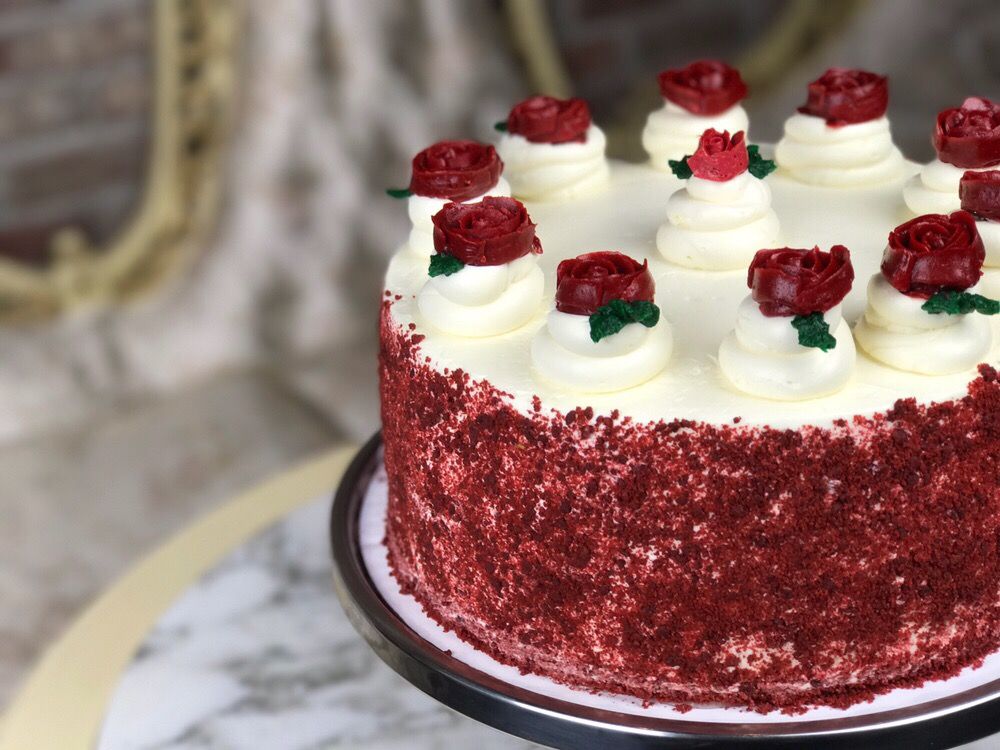 The Scarlet! Deep red velvet cake with whipped mascarpone