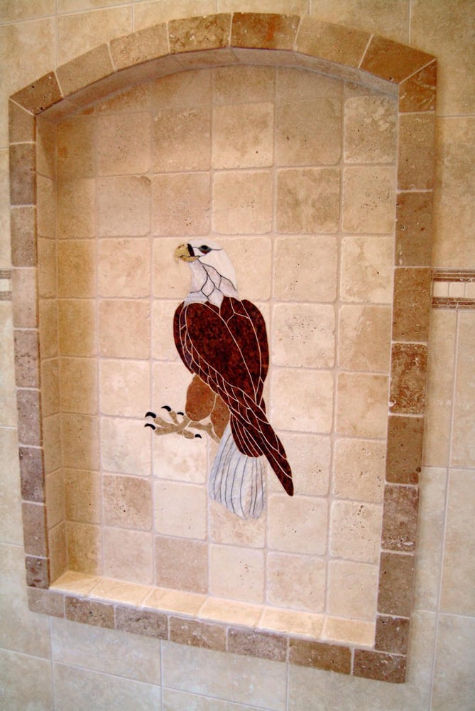 Natural Stone Eagle Mural Tile By All Inc Yelp Photo Of All Tile Blaine Wa United States Natural Stone Eagle Mural