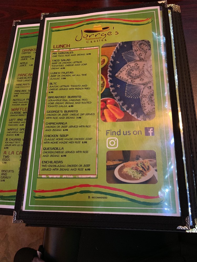 Online Menu Of Jorrges Restaurante Cantina Restaurant Dayton