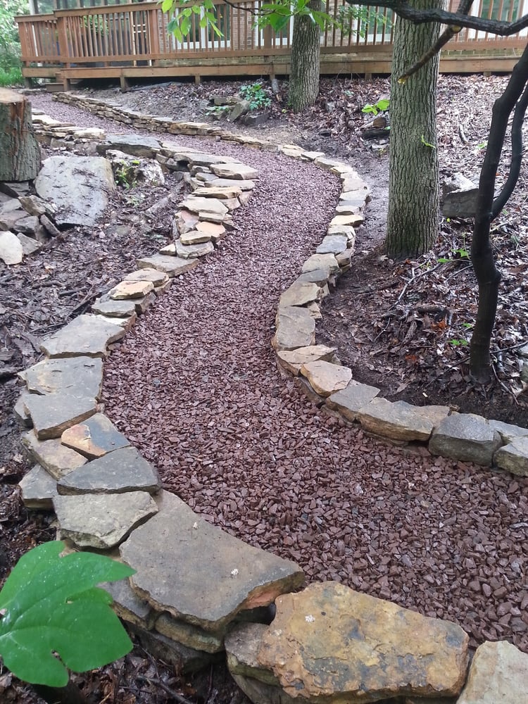 Seneca Chip Pathway With Dry Stacked Stone Borders Yelp Photo Of Deeply Rooted Design Thurmont Md United States Seneca Chip Pathway