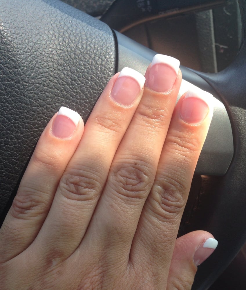 Full set, pink and white with gel Yelp