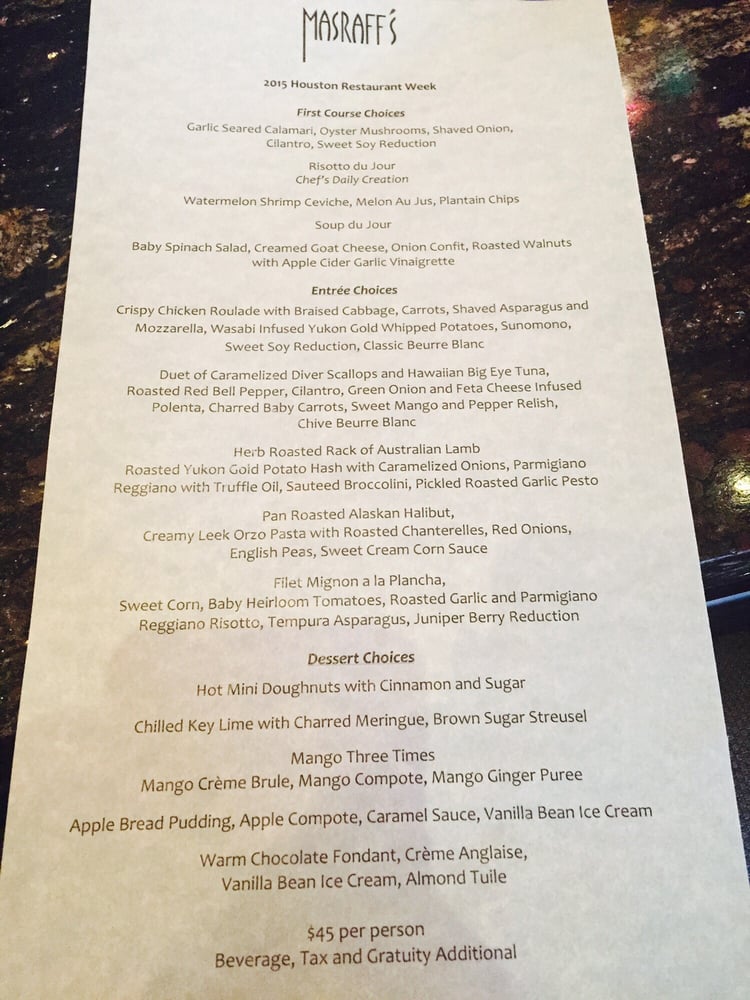 Masraff S Restaurant Week Menu Masraff S Restaurant Week Menu