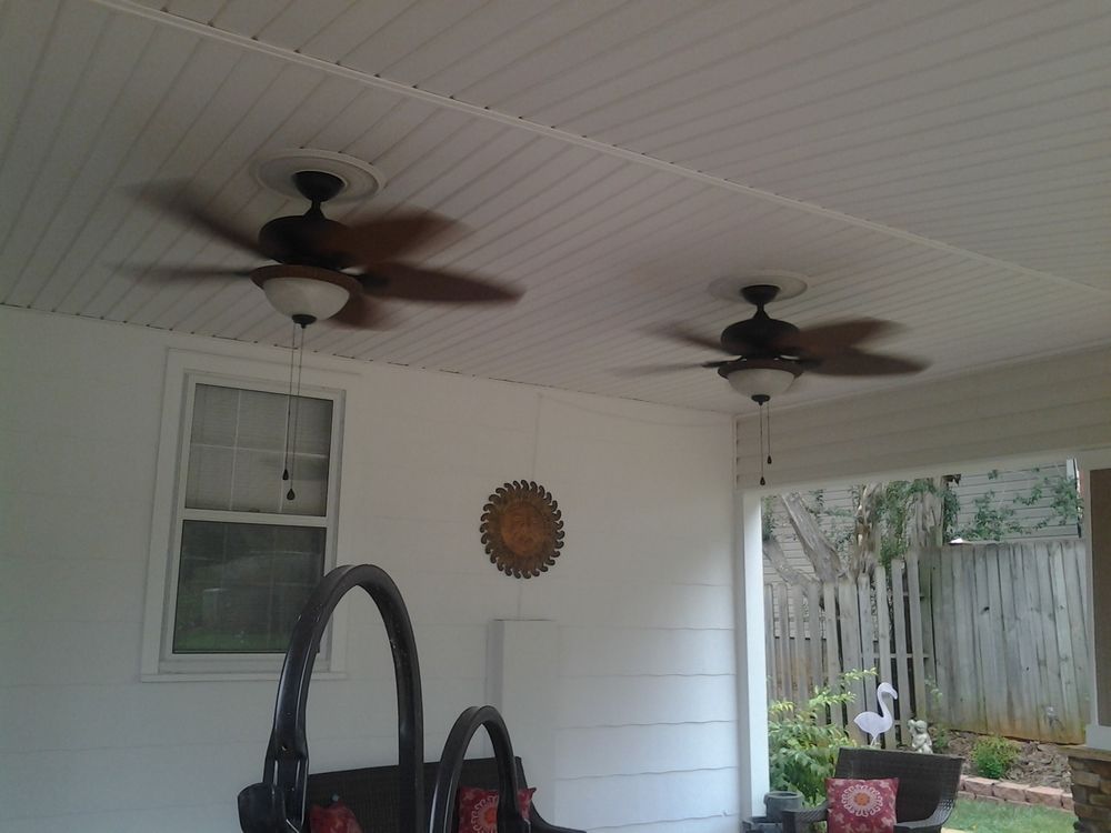 Ceiling Fan Installation With Electrical Box And Wire Customer S Photo Of Red Apple Handyman Charlotte Nc United States Ceiling Fan Installation