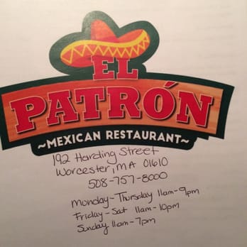 El Patron Mexican Restaurant Worcester Ma Menu El Patron Mexican Restaurant Worcester Ma Menu