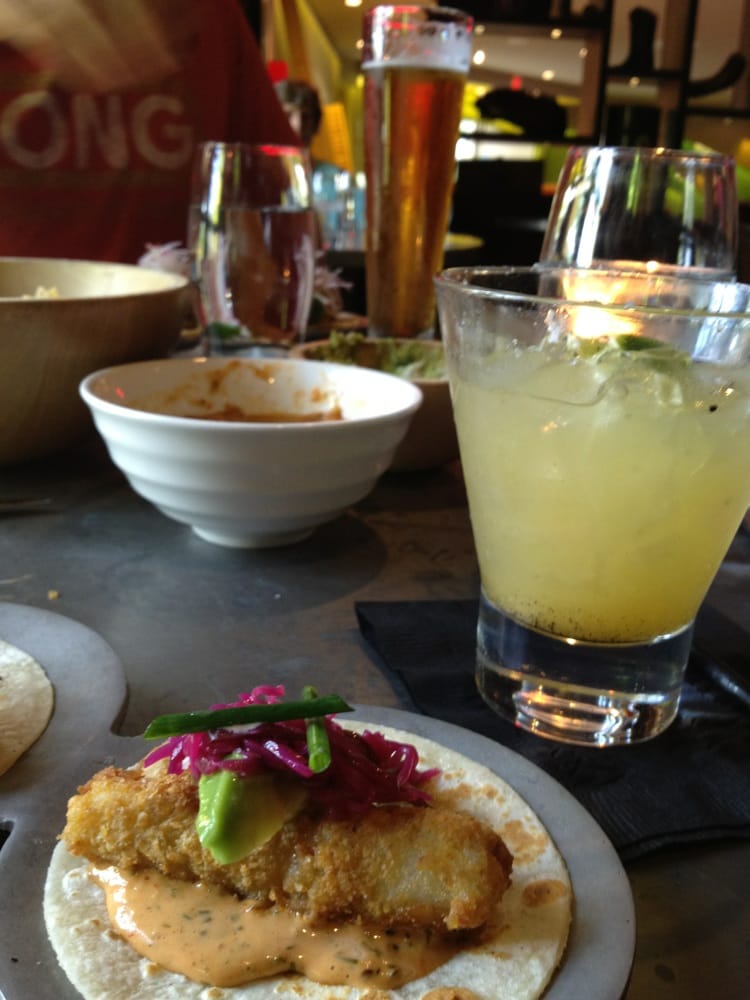 Fish taco, grilled pineapple margarita and 'special