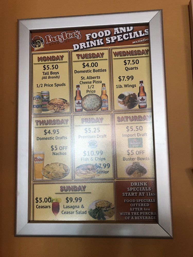 Buster’s Bar And Grill 16 Reviews Canadian (New) 2525 Carling