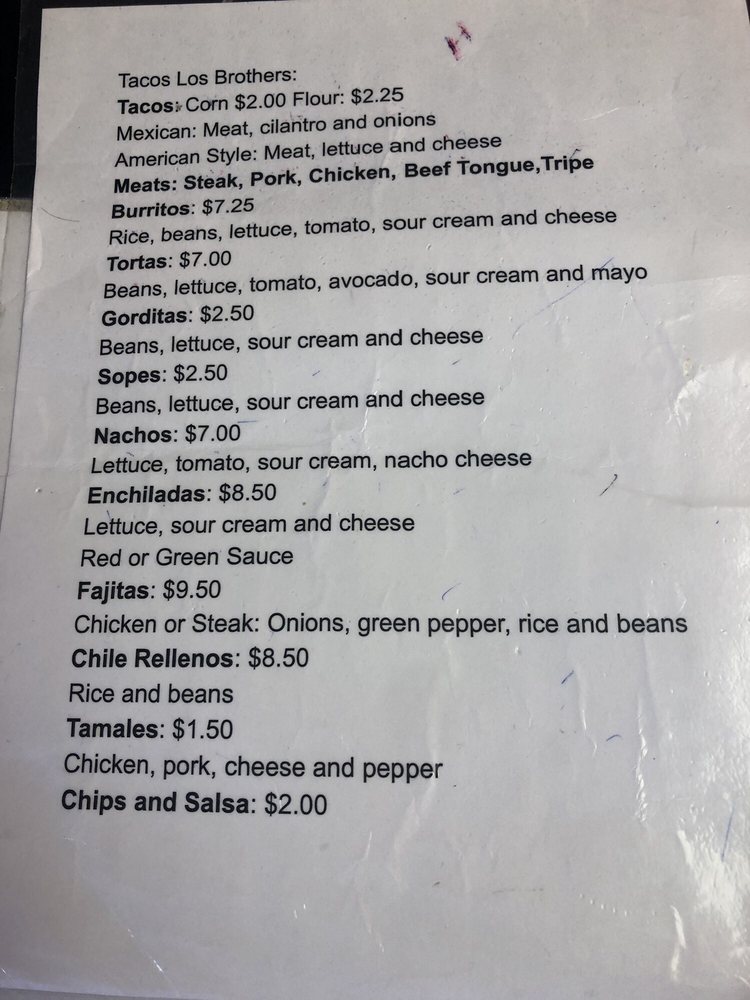 Online Menu Of Los Brothers Restaurant Kalamazoo Michigan 49001