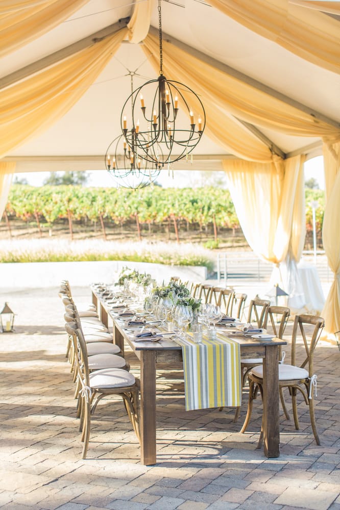 Private Dinner With Farm Tables Bistro Chairs And Wrought